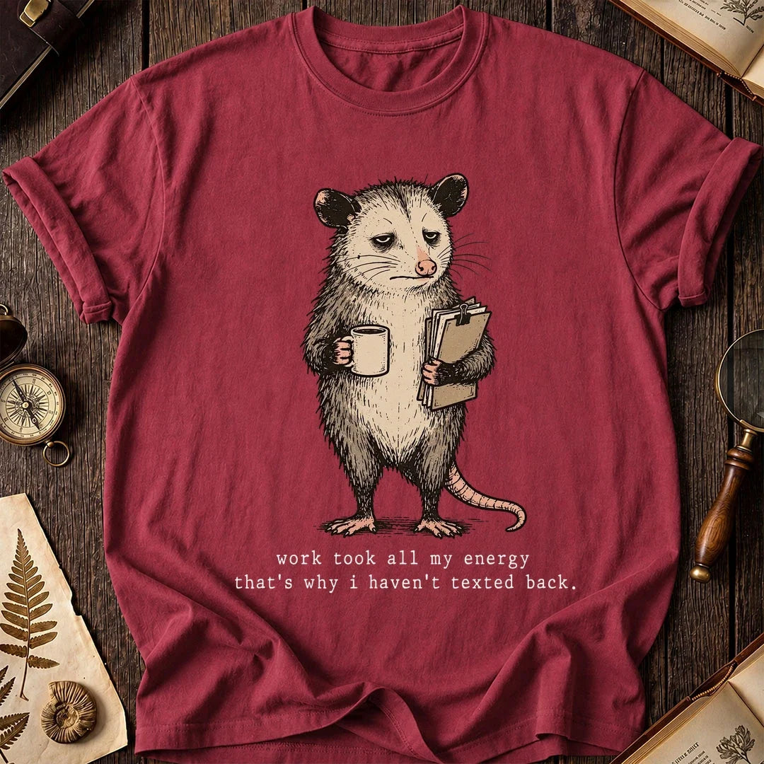 Work Drained Possum T-Shirt product image 5