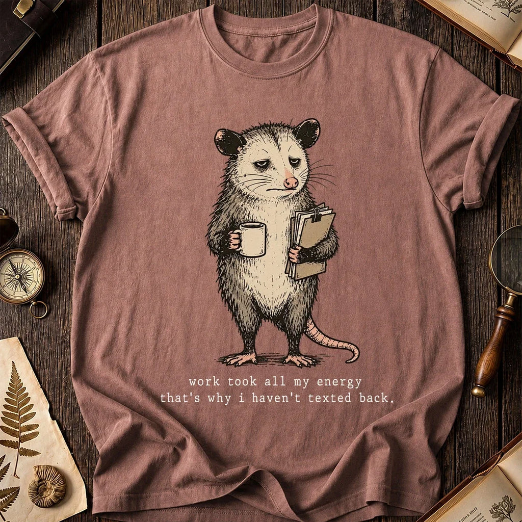 Work Drained Possum T-Shirt product image 8