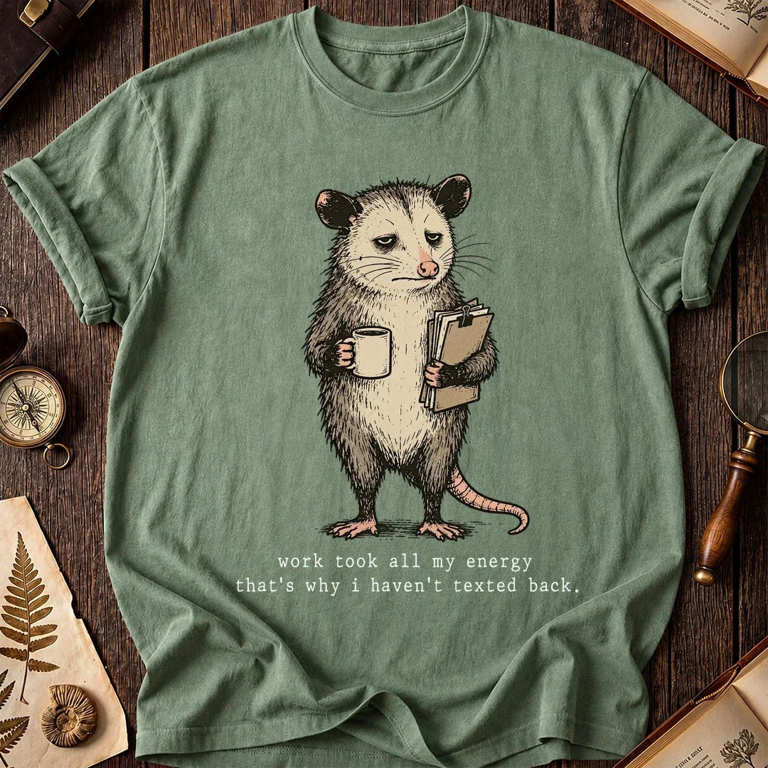 Work Drained Possum T-Shirt product image 1